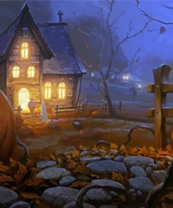 Scary Halloween Landscape Paint By Numbers