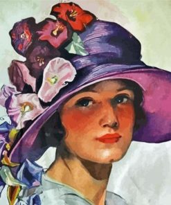 Vintage Floral Hat Paint By Numbers