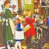 Vintage Children In Kitchen Paint By Numbers