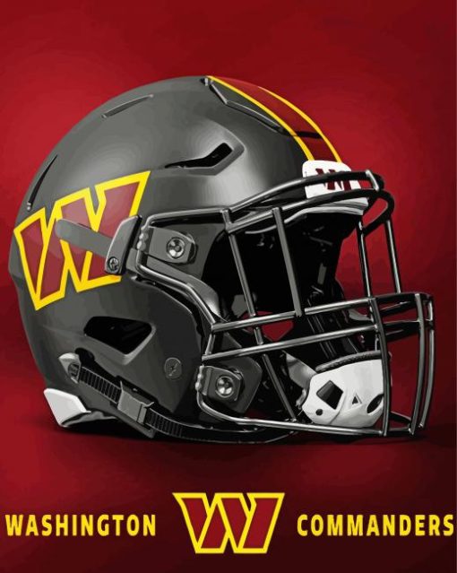 Washington Commanders Helmet Poster Paint By Numbers