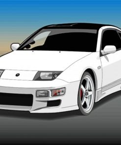 White Nissan 300ZX Paint By Numbers