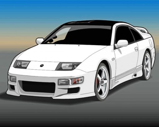 White Nissan 300ZX Paint By Numbers