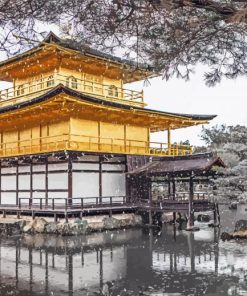 Winter Golden Pavilion Japan Paint By Numbers