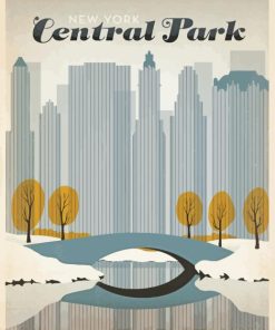 Winter Central Park Poster Paint By Numbers