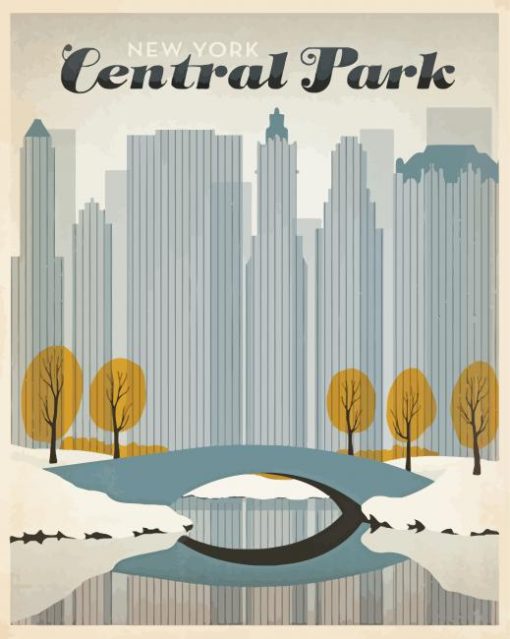 Winter Central Park Poster Paint By Numbers