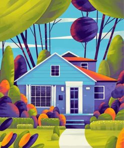 Wooden House Illustration Paint By Numbers