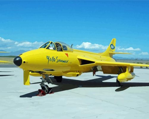 Yellow Hawker Hunter Paint By Numbers