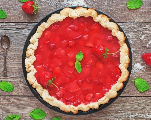 Yummy Strawberry Pie Paint By Numbers