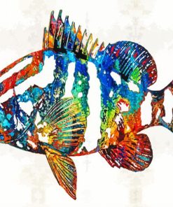 Abstract Colorful Fish Paint By Numbers