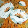 Abstract White Poppies Paint By Numbers