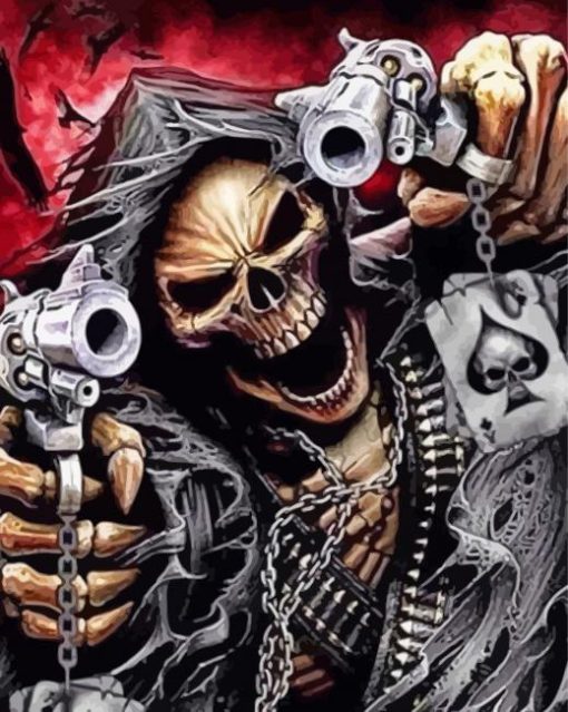 Aesthetic Ace Skull Paint By Numbers