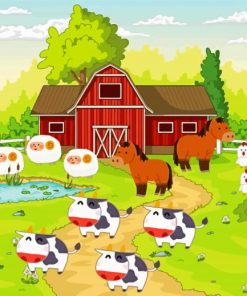 Aesthetic Farm With Animals Paint By Numbers