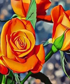 Aesthetic Orange Roses Paint By Numbers