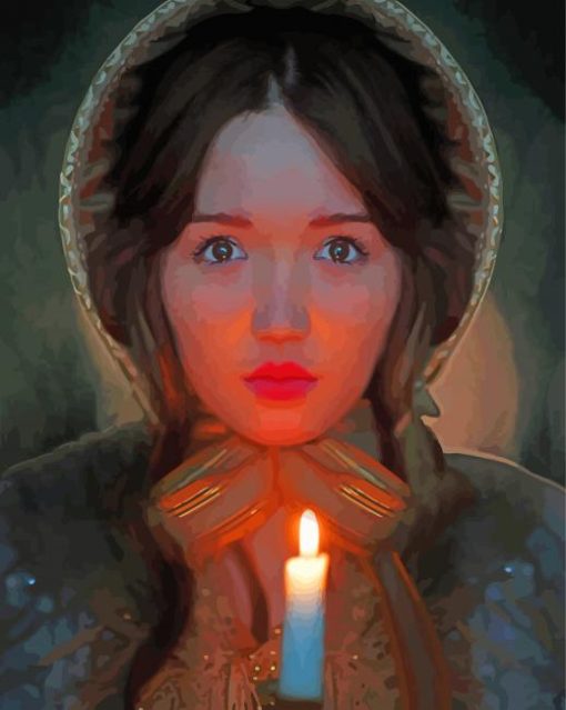 Aesthetic Woman With Candle Paint By Numbers