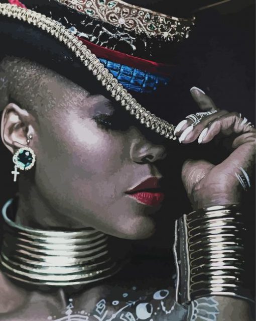 African Woman Wearing Jewelry Paint By Numbers