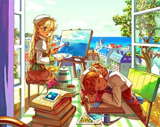 Anime Girl Painter Paint By Numbers