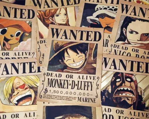 Anime One Piece Wanted Posters Paint By Numbers