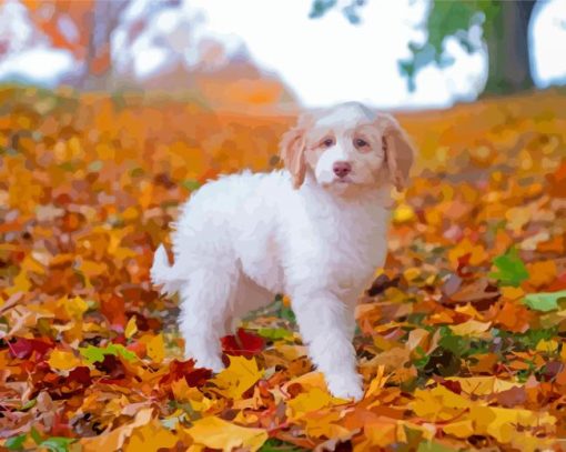 Autumn Golden Retriever Puppy Paint By Numbers