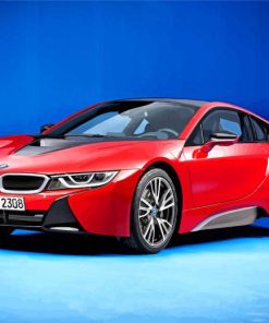 BMW i8 Red Protonic Paint By Numbers