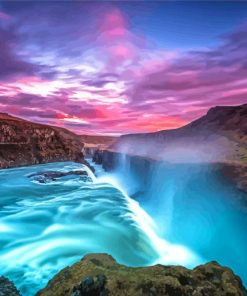 Beautiful View Of Gullfoss Falls Paint By Numbers