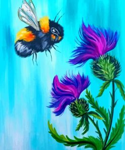 Bee Thistle Paint By Numbers