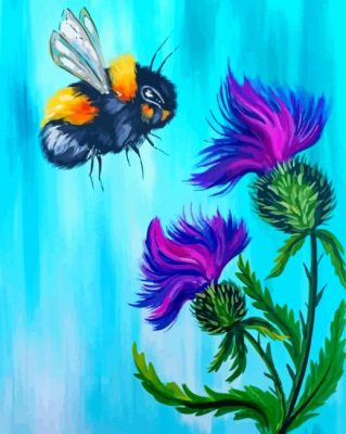 Bee Thistle Paint By Numbers