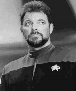 Black And White Commander Riker Paint By Numbers