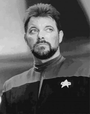 Black And White Commander Riker Paint By Numbers