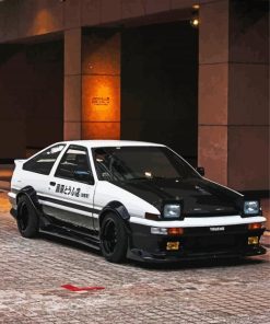 Black And White Ae86 Sprinter Trueno Paint By Numbers