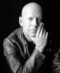 Black And White American Actor Bruce Willis Paint By Numbers