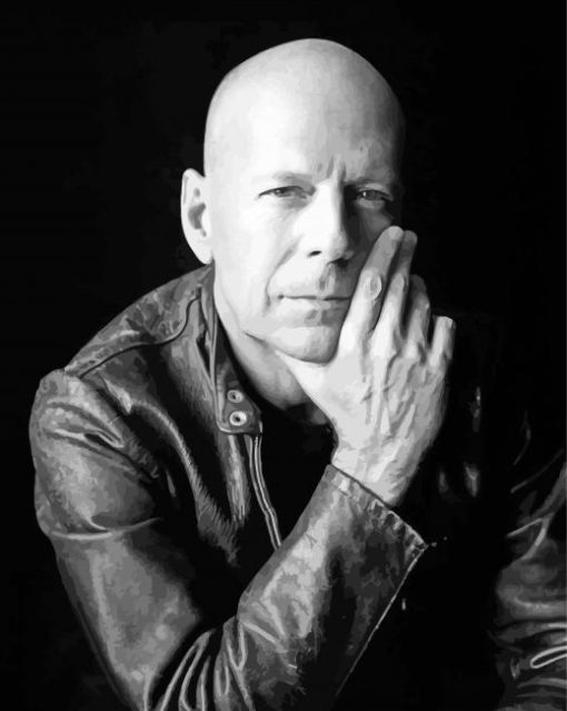 Black And White American Actor Bruce Willis Paint By Numbers