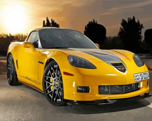 C7 Corvette With Sunset Paint By Numbers