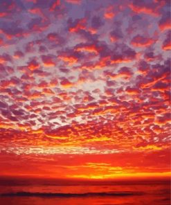 California Pink Sunset Seascape Paint By Numbers