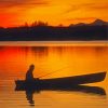 Canoe Silhouette At Sunset Paint By Numbers