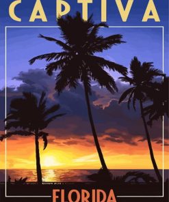 Captiva Island At Sunset Poster Paint By Numbers