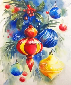 Christmas Baubles Art Paint By Numbers