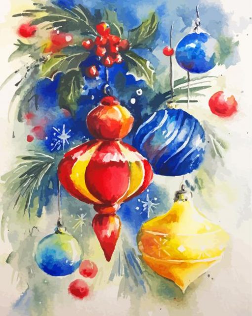 Christmas Baubles Art Paint By Numbers