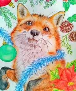 Christmas Fox Art Paint By Numbers