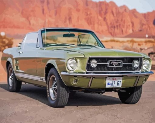 Classic 1967 Mustang Convertible Paint By Numbers