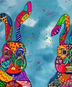 Colourful Hares Paint By Numbers