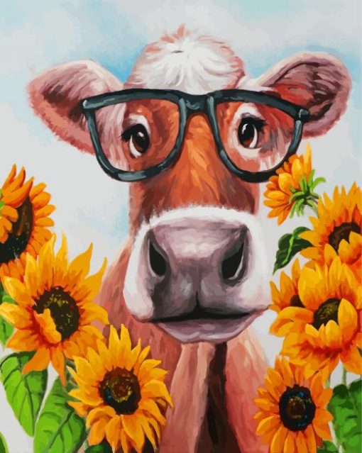 Cow Sunflower Paint By Numbers