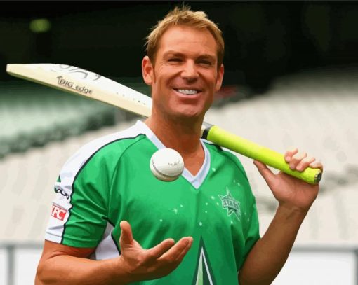 Cricket Player Shane Warne Paint By Numbers