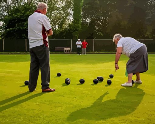 Crown Green Bowls Players Paint By Numbers