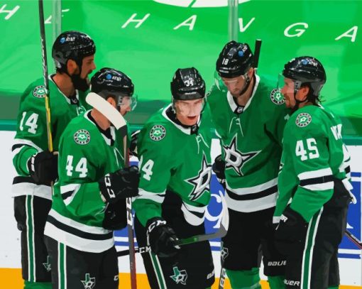 Dallas Stars Hockey Players Paint By Numbers