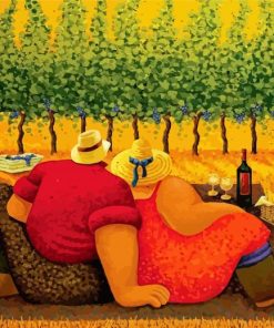 Fat Romantic Couple At The Farm Paint By Numbers