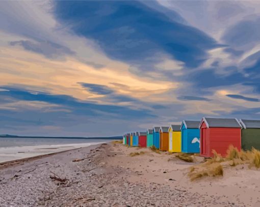 Findhorn Beach Huts Paint By Numbers