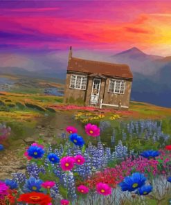 Flower And Mountains Paint By Numbers