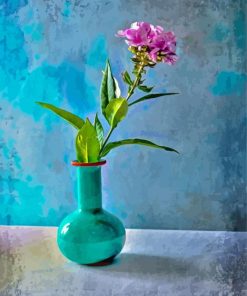 Flowers In Turquoise Vase Paint By Numbers