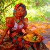 Fruit Gatherer By Fernando Amorsolo Paint By Numbers