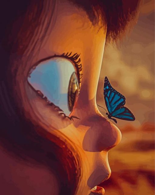 Girl Butterfly Animation Paint By Numbers